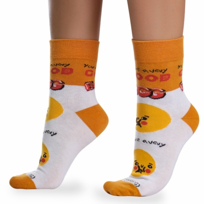Носки хлопковые с оригинальным принтом " Super socks LTB-205 " белые р:37-43 фото 110528