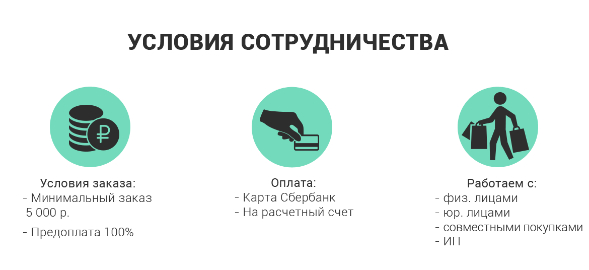 Условия сотрудничества